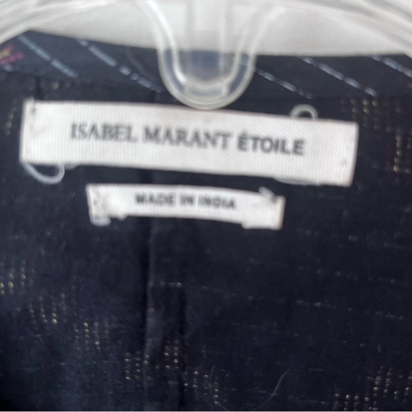 Isabel Marant Étoile Jarvis Voile Black Patterned Short Sleeve Blouse 36 / US S - Picture 8 of 10